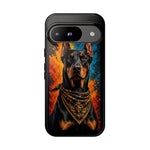 Doberman Bandana Portrait Tough Phone Case - Color Splash