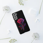 Glitch Rose Neon Phone Case Vaporwave Tough Cover