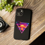 Synthwave Sunset Triangle Phone Case Retro Vaporwave Case