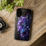 Holographic Wolf Phone Case, Fractured Prism Iridescent Cover