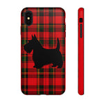 Scottish Terrier Silhouette Plaid Art Tough Phone Case
