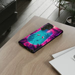 Neon Flamingo Pool Vaporwave Art Tough Phone Case