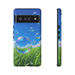 Bubbles Over Grass phone case | Tough Cover