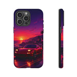 FD RX-7 Retro Sunset Sports Car Tough Case | Neon Vaporwave Beach Drive