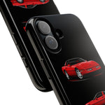 C4 Corvette Art Phone Case Red, Three-View Vector Cover, Gift