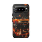 Orange Cuda Phone Case, Rainy City Night Muscle Car Tough Cover