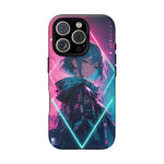 Anime Girl Phone Case Teal, Neon Kanji Calm Gradient Tough Cover