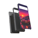 FD RX-7 Retro Sunset Sports Car Tough Case | Neon Vaporwave Beach Drive