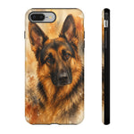 German Shepherd Loyal Watercolor Portrait Art Tough Phone Case