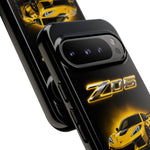 Z06 Corvette Phone Case, Yellow Neon Chrome Studio Cover