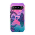 Japanese Landscape Rocks Water Vaporwave Phone Case – Nature Aesthetic