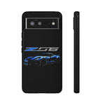 Blue C7 Z06 Sports Car Tough Phone Case Track Style Cover Gift