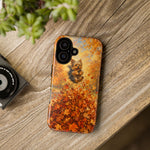 Yorkshire Terrier Jumping in Autumn Leaves Tough Case | Fall Dog Phone Cover