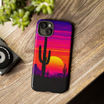 Desert Vaporwave Cactus Sunset Phone Case – Southwest Aesthetic