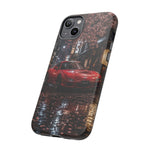 Red FD RX-7 Blossom Alley Tough Phone Case - Rain-Slicked Night