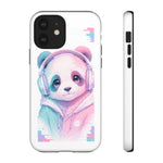 Pastel Panda Phone Case, Glitch Color Block Cover