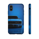 Muscle Car Phone Case Blue 68 Charger RT, Retro Tough Cover for Men
