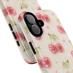 Pink Cherry Pattern Phone Case | Cute Retro Fruit Design