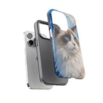 Ragdoll Cat Polygon Portrait Tough Phone Case - Blue Cream