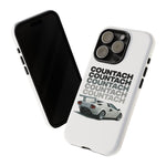 White Countach Retro Tough Phone Case Cover Gift Art
