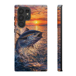Bluefin Tuna Leaping at Sunset Fishing phone case | Tough Cover
