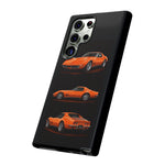 C3 Corvette Art Phone Case Orange, Three-View Vector Cover, Gift