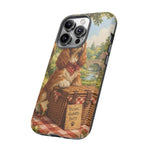 Cocker Spaniel Picnic Scene phone case | vintage dog art
