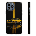 Yellow Camaro Z28 Phone Case, Classic Muscle Car Studio Stripe Cover