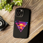 Synthwave Sunset Triangle Phone Case Retro Vaporwave Case