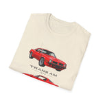 Red 1975 Trans Am Cars T-Shirt | Classic Muscle Car Trio Illustration