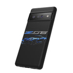 Blue C7 Z06 Sports Car Tough Phone Case Track Style Cover Gift