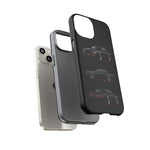 Black GNX Phone Case, Three-View Muscle Car Vector Tough Cover