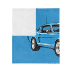 1965 GT Fastback Pony Car throw blanket | Classic Mustang illustrations
