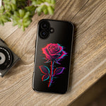 Glitch Rose Neon Phone Case Vaporwave Tough Cover