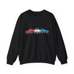 1961 Corvette Red White Blue Classic Chevy Car Graphic Crewneck Sweatshirt