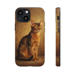 Abyssinian Warm Ticked Portrait Art Tough Phone Case