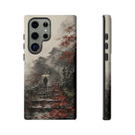 Autumn Temple Steps phone case | Japanese watercolor landscape cover