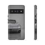 Silver Corvette Art Phone Case, C2 Sting Ray Classic Sports Cover