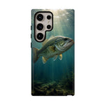 Largemouth Bass Phone Case, Sunlit Underwater Tough Cover, Gift