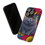 British Shorthair Round Pop Art Tough Phone Case