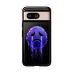 Glitch Sad Face Phone Case, Anime Melt Static Tough Cover