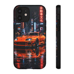 Orange Supra Phone Case, Neon City Night JDM Sports Car Tough Cover