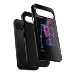Neon Anatomical Skeleton Phone Case | Internal Displacement Art
