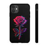 Glitch Rose Neon Phone Case Vaporwave Tough Cover