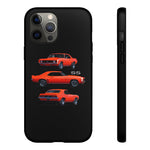 1969 Camaro SS Orange Triple View Muscle Car Tough Phone Case