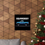 Chevy Squarebody Poster Classic Pickup Truck Wall Art Print Blue Garage Decor