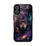 Cosmic Wolf Phone Case, Galaxy Nebula Portrait Tough Cover, Gift