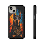 Doberman Bandana Portrait Tough Phone Case - Color Splash