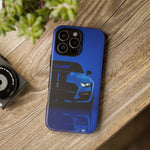 Blue Mustang Art Phone Case, GT500 American Muscle Car Tough Cover for Men
