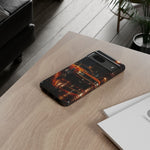 Orange Cuda Phone Case, Rainy City Night Muscle Car Tough Cover